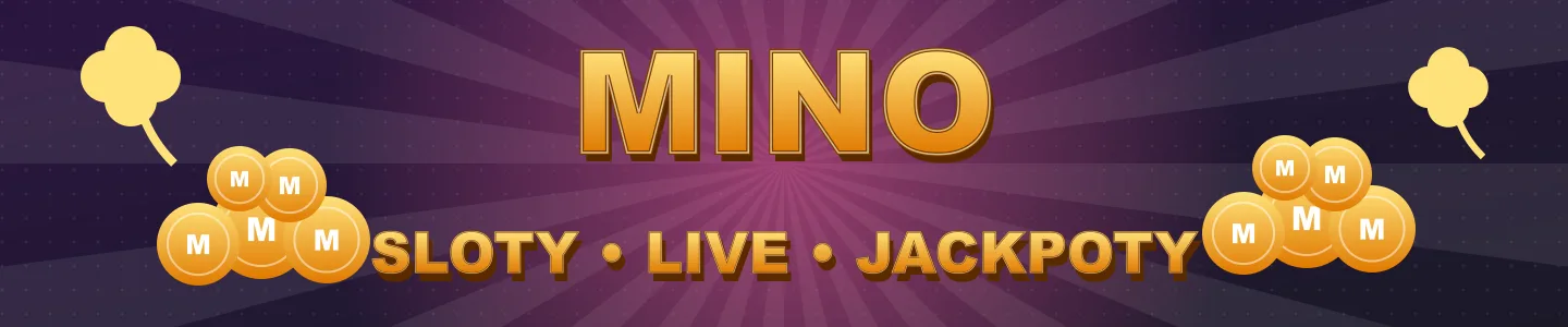Baner Mino Casino Online z panelem konta i tarczą bezpieczeństwa